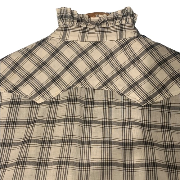 Nili Lotan Feora Plaid Sleeveless Western Top - Picture 3 of 7